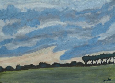 Peinture intitulée "Paysage de Provence…" par Nicolas Cavuoto, Œuvre d'art originale, Huile