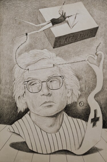 Disegno intitolato "Tramijn" da Milto Sideris, Opera d'arte originale, Biro