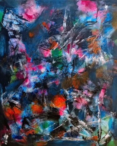 Malarstwo zatytułowany „En transparence” autorstwa Alyssa Pasquier, Oryginalna praca, Akryl Zamontowany na Drewniana rama no…