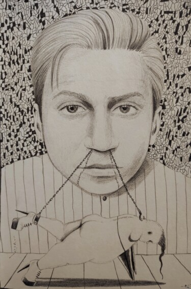 Zijon Drawing titled "Zijon" by Milto Sideris, Original Artwork, Ballpoint pen