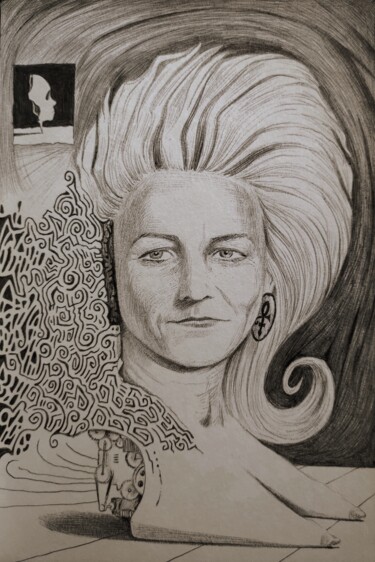 Disegno intitolato "Ilofridy" da Milto Sideris, Opera d'arte originale, Biro