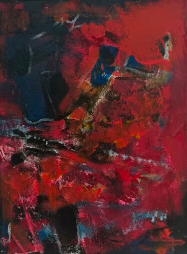 Schilderij getiteld "L'inventaire" door Alyssa Pasquier, Origineel Kunstwerk, Acryl Gemonteerd op Frame voor houten brancard