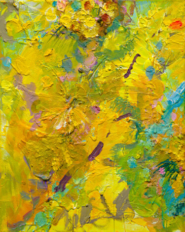Картина под названием "2.4 Abstract floral…" - Oxerma, Подлинное произведение искусства, Акрил Установлен на Деревянная рама…