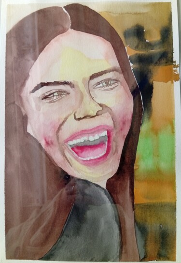 绘画 标题为“Adriana Lima” 由Hatice Diker, 原创艺术品, 水彩