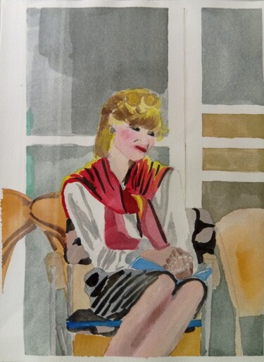 Pittura intitolato "Lady Diana #04" da Hatice Diker, Opera d'arte originale, Acquarello