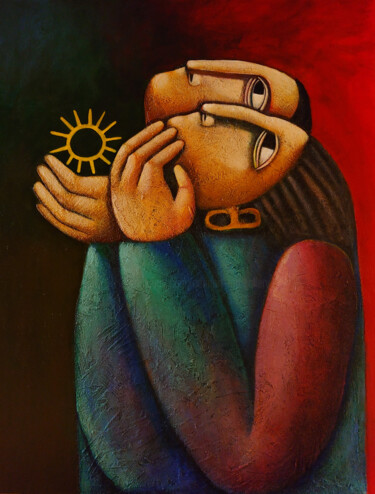 Connected by the Spirit Painting titled "Connected by the Sp…" by Liana Asatryan, Original Artwork, Oil Mounted on Wood Stretcher frame