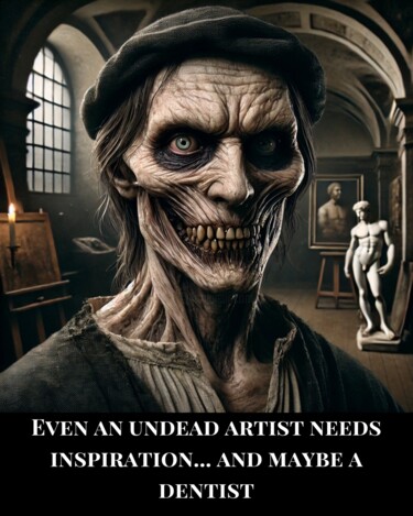 Kunst kennt keinen Tod – Der Untote Michelangelo Grafika cyfrowa / sztuka generowana cyfrowo zatytułowany „Kunst kennt keinen…” autorstwa Dr. Dr. Anton Wambach, Oryginalna p…