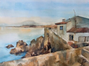 Sunset Glow on the Ancient Promenade Painting titled "Sunset Glow on the…" by Anastasia Dobakhova, Original Artwork, Watercolor