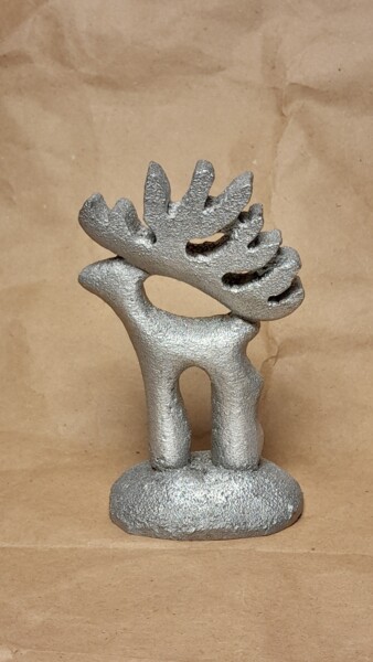 Sculptuur getiteld "Fawn / Олененок" door Aleksandr Tihasskij, Origineel Kunstwerk, Aluminium