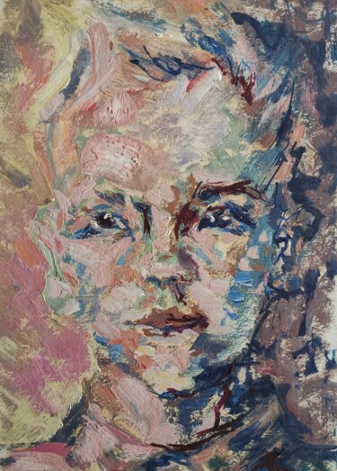 绘画 标题为“Portrait of a child…” 由Allen Light, 原创艺术品, 油