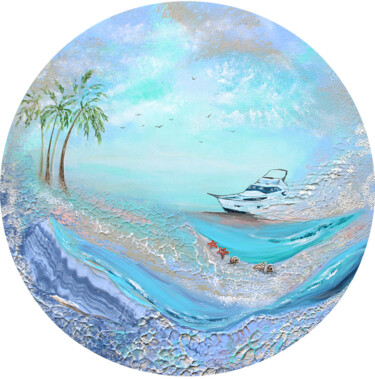 A vacation to remember Painting titled "A vacation to remem…" by Ekaterina Koroleva, Original Artwork, Acrylic Mounted on Wood Stretcher frame