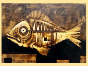 Painting titled ""ESTRUCTURA INTERNA"" by Leonardo Montiel, Original Artwork, Acrylic Mounted on Wood Stretcher frame