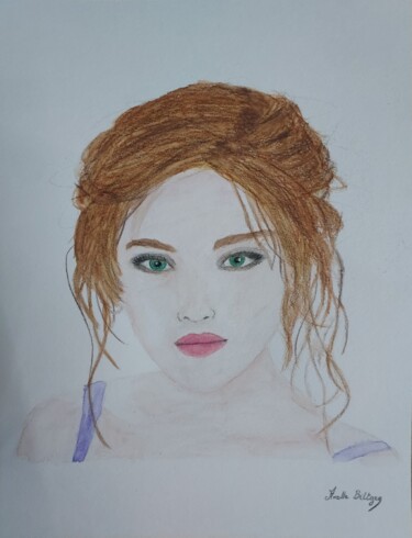 Pintura intitulada "Apolline" por Axelle Biltgen, Obras de arte originais, Aquarela