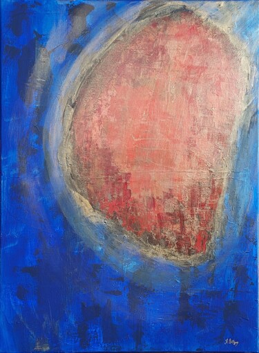 Painting titled "Astéroïde" by Axelle Biltgen, Original Artwork, Acrylic Mounted on Wood Stretcher frame