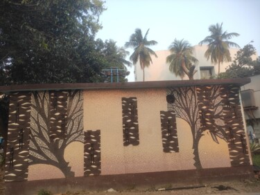 Photography titled "Artwork on building…" by Avik Chakravorty, Original Artwork, Digital Photography