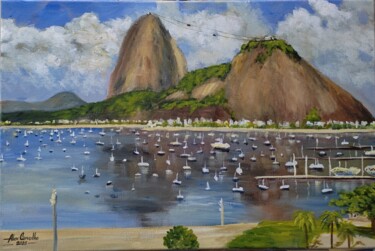 Enseada de Botafogo e o Majestoso Pão de Açúcar 绘画 标题为“Enseada de Botafogo…” 由Alex Carvalho, 原创艺术品, 丙烯 安装在木质担架架上