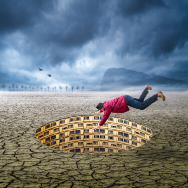 Photography titled "Instabilités #2" by Alain Rappeneau, Original Artwork, Manipulated Photography Mounted on Aluminium