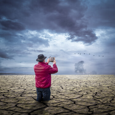 Fotografia intitulada "Instabilités #1" por Alain Rappeneau, Obras de arte originais, Fotografia Manipulada Montado em Alumí…