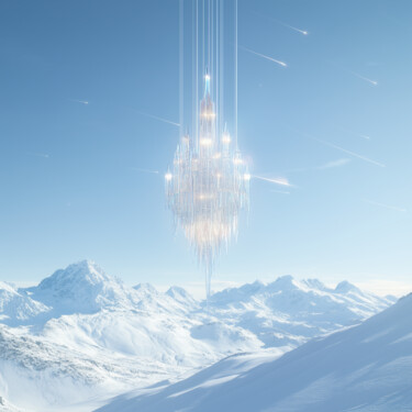 数字艺术 标题为“Sky Chandelier 17” 由Nikaleona, 原创艺术品, AI生成的图像