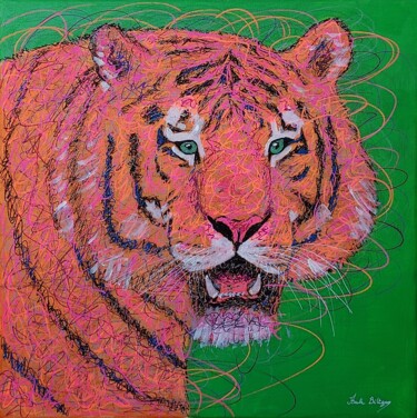 Painting titled "Dynamis" by Axelle Biltgen, Original Artwork, Acrylic Mounted on Wood Stretcher frame
