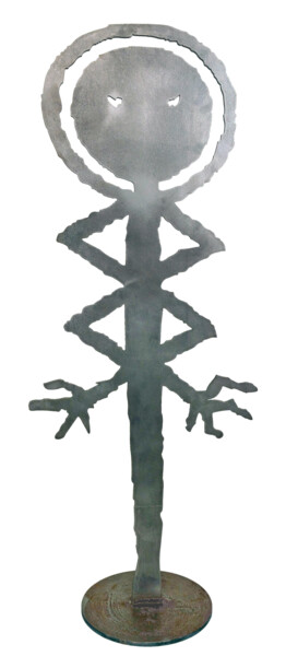 Sculptuur getiteld "Le dieu du tonnerre…" door Gey 75, Origineel Kunstwerk, Metalen