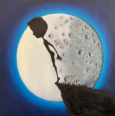 Peinture intitulée "Moonlight" par Aysegul Schindler, Œuvre d'art originale, Huile