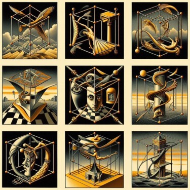 Digital Arts titled "TENSEGRITY 003" by Karavix, Original Artwork, AI generated image