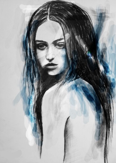 Disegno intitolato "Hypnotika/cl" da Luciano Lombardi, Opera d'arte originale, Carbone