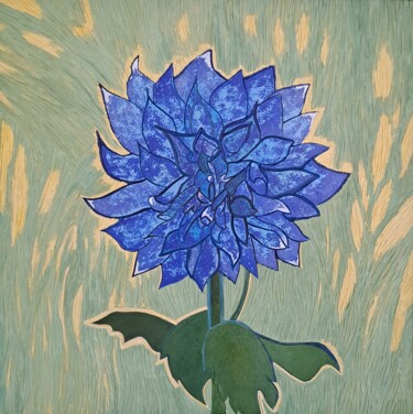 绘画 标题为“"The Strong Blue Da…” 由Anneke Winterman, 原创艺术品, Linocuts 安装在木板上