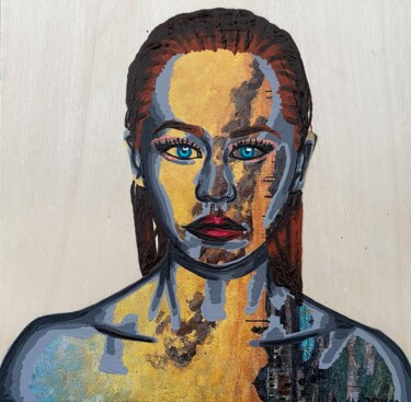 Collages intitulée "Stigmate" par Annabelle Amory, Œuvre d'art originale, Acrylique Monté sur Châssis en bois