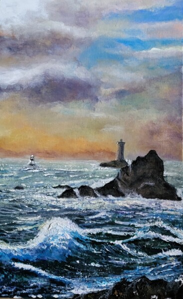 Schilderij getiteld "COUCHER DE SOLEIL S…" door Erick Millet, Origineel Kunstwerk, Acryl