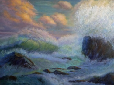 Painting titled "Life of the sea" by Olga Nikolaeva, Original Artwork, Oil