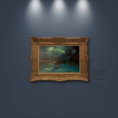 Trial of the Ocean. Peinture intitulée "Trial of the Ocean." par Lara Wasiljewa, Œuvre d'art originale, Huile Monté sur Châssis en bois