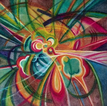 Painting titled "Pelote #23" by Anne Brigaud, Original Artwork, Pastel