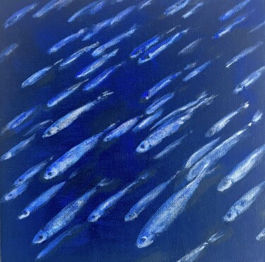 Silver Fish Mysteries of the Deep Картина под названием "Silver Fish Mysteri…" - Oleg Pronin, Подлинное произведение искусства, Акрил
