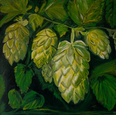 Malerei mit dem Titel "Golden Harvest" von Irina Bach, Original-Kunstwerk, Acryl Auf Keilrahmen aus Holz montiert