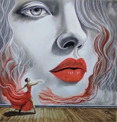 Dessin intitulée "Reflet de rêve" par Isabelle Riffaud, Œuvre d'art originale, Pastel