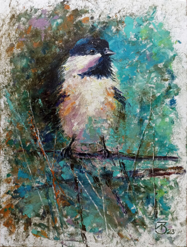 Pintura intitulada ""Birds for the mood…" por Irina Zarubina, Obras de arte originais, Óleo Montado em Cartão