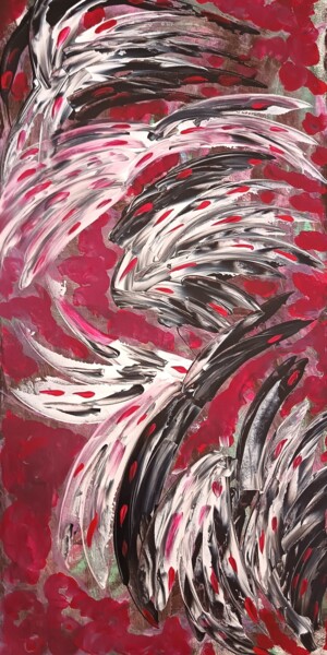 Painting titled "Crépusculaire N°63" by Joelle Girard, Original Artwork, Acrylic Mounted on Wood Stretcher frame