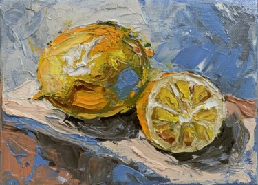 Lemons delight. Peinture intitulée "Lemons delight." par Vita Schagen, Œuvre d'art originale, Huile Monté sur Châssis en bois