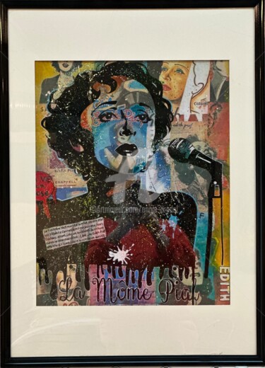 Collages intitulée "Edith Piaf" par Annie Predal, Œuvre d'art originale, Collages