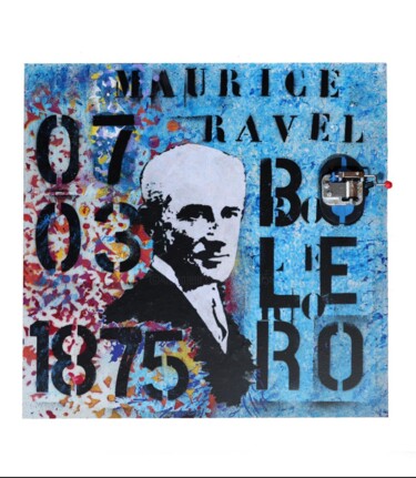 Schilderij getiteld "Maurice Ravel" door Bad, Origineel Kunstwerk, Acryl