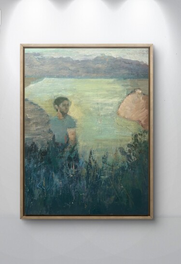 Painting titled "Echoes of an Unseen…" by Lüve, Original Artwork, Oil Mounted on Wood Panel