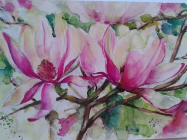 绘画 标题为“Magnolia nr 3” 由Dk Wrońska, 原创艺术品, 水彩