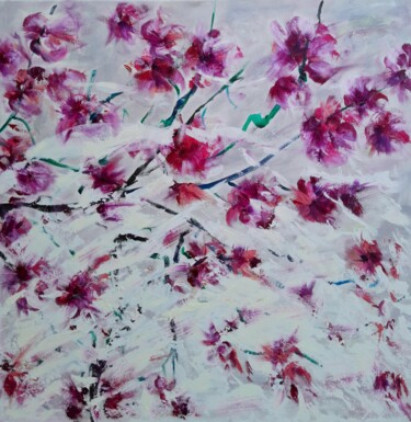 Pittura intitolato "The glow of spring(" da Rita Benkő, Opera d'arte originale, Acrilico Montato su Telaio per barella in le…