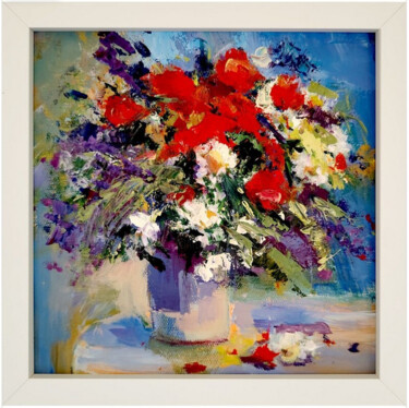 Peinture intitulée "Mélodie Florale" par Iryna Malynovska, Œuvre d'art originale, Huile Monté sur Carton
