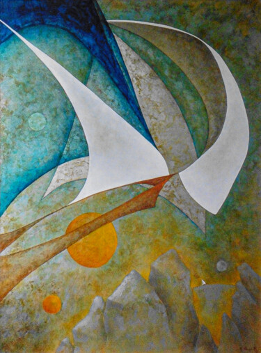 제목이 "VOILE AU VENT COSMI…"인 미술작품 Yann De Cargouët로, 원작, 아크릴