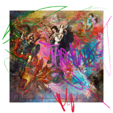 La Virgen del Apocalipsis 数字艺术 标题为“La Virgen del Apoca…” 由José Luis Guerrero, 原创艺术品, 数字拼贴
