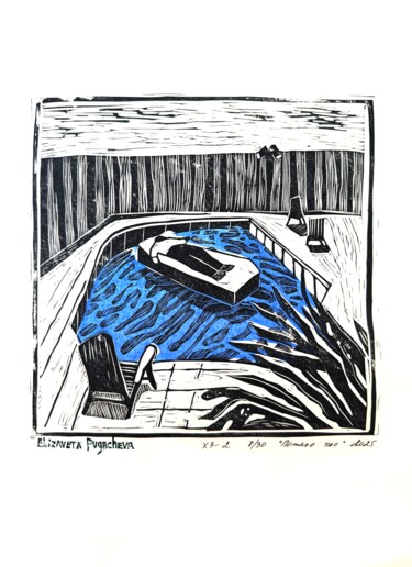 Printmaking titled "A Time for Fun" by Elizaveta Pugacheva, Original Artwork, Linocuts