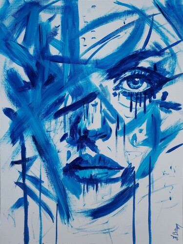 绘画 标题为“Bleu à l'âme” 由Axelle Biltgen, 原创艺术品, 丙烯